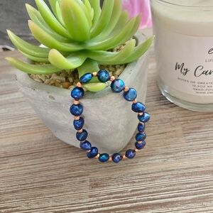 Cobalt Freshwater Pearl Bracelet